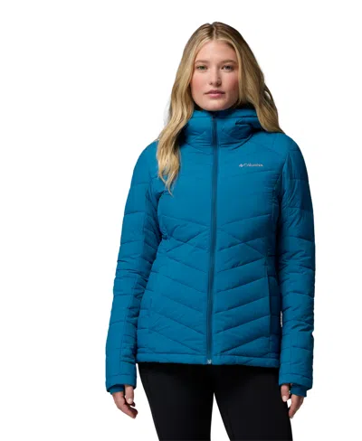 Columbia Women's Joy Peak Ii Hooded Puffer Fleece-lined Jacket In Blue