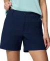 Columbia Women's Mid-rise Leslie Falls Ii Shorts In Blue