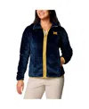 Shop Columbia Women's Navy Michigan Wolverines Fireside Ii Sherpa Full-zip Jacket