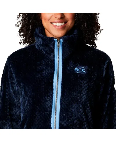 Columbia Women's Navy North Carolina Tar Heels Fireside Ii Sherpa Full-zip Jacket In Blue