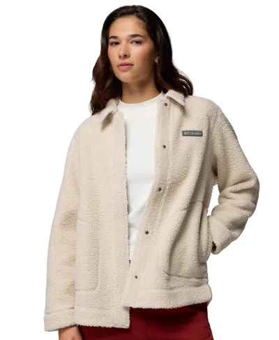 Columbia Women's Panorama Insulated Sherpa-fleece Long-sleeve Shirt Jacket In Brown