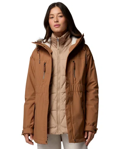 Columbia Women's Payton Pass Ii Interchange Insulated Hooded Puffer Jacket In Brown
