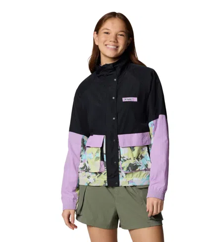 Columbia Women's Pfg Open Water Windbreaker Jacket In Black