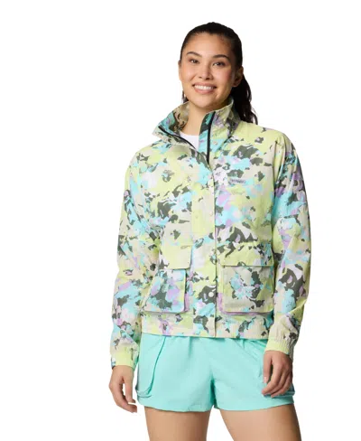 Columbia Women's Pfg Open Water Windbreaker Jacket In Yellow