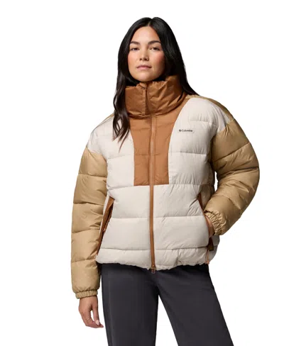 Columbia Women's Pike Lake High Neck Collared Puffer Jacket In Gray