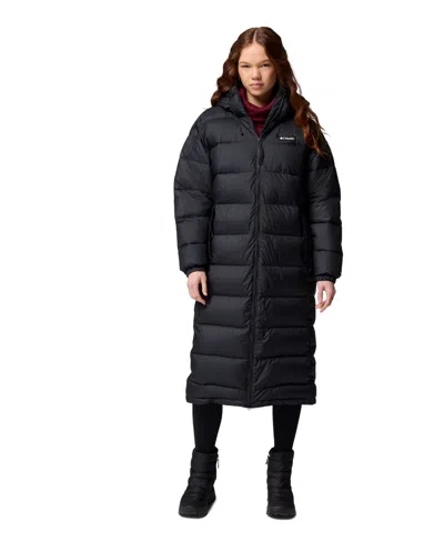 Columbia Women's Pike Lake Iii Long Hooded Puffer Jacket In Black