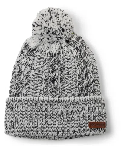 Columbia Women's Ridge Knit Beanie Hat In Sea Salt,black Marled