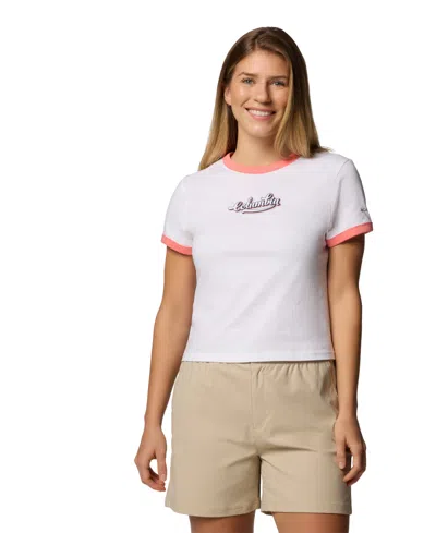 Columbia Women's Rolling Bend Graphic Ringer Top In White