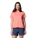 Columbia Plus Size Rolling Bend Graphic Short Sleeve Top In Pink