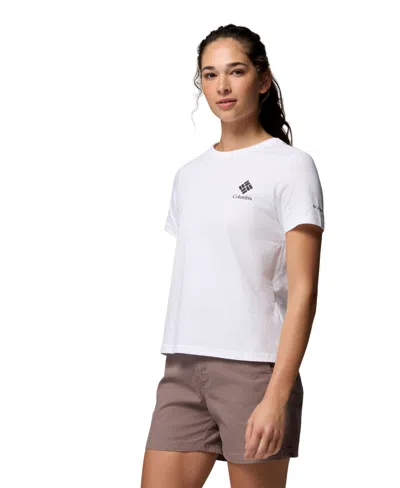 Columbia Women's Rolling Bend Graphic Short Sleeve Top In White
