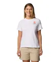 Shop Columbia Women's Rolling Bend Graphic Short Sleeve Top In White,floral Fun