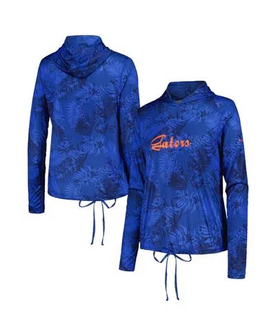 Columbia Women's Royal Florida Gators Summerdry Printed Long Sleeve Hoodie T-shirt