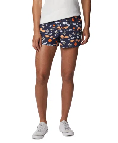 Columbia Women's Sandy River Ii Printed Mid-rise Shorts In Nocturnal,seas