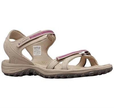 Columbia Women's Santiam Sport Sandal In Silver Sage/ Violet In White