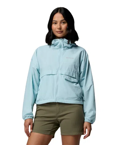 Columbia Women's Spire Valley Cropped Windbreaker Jacket In Blue