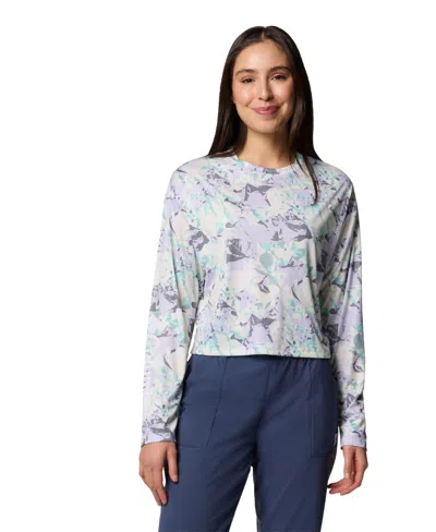 Columbia Women's Super Tidal Light Long-sleeve Top In Lemon Wash Floracamo