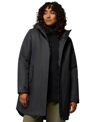 Columbia Women's Suttle Mountain Inte 3-in-1 Hooded Sherpa Jacket In Black