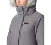 Columbia Plus Size Suttle Mountain Hooded Faux-fur-trim Long Insulated Jacket In City Grey