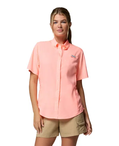 Columbia Women's Tamiami Short Sleeve Shirt In Pink
