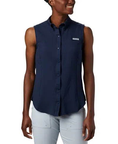 Columbia Women's Tamiami Sleeveless Shirt In Collegiate Navy