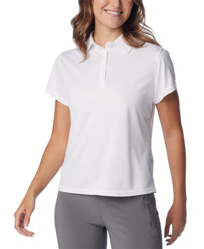 Columbia Women's Tidal Short-sleeve Polo T-shirt In White