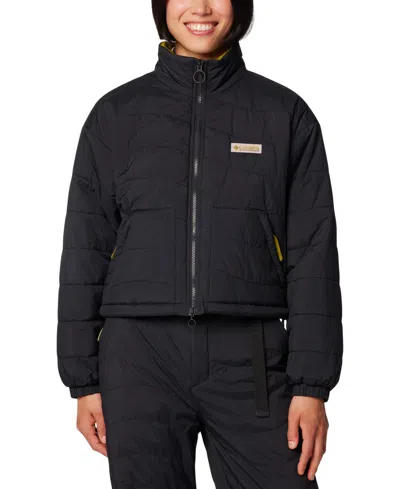 Columbia Women's Wallowa Insulated Cropped Stand-collar Jacket In Black
