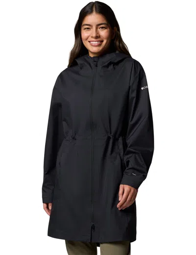 Columbia Women's Weekend Adventure Ii Long Waterproof Jacket In Black