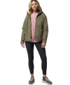 Columbia Womens Aldermore Crewneck Long Sleeve Sweatshirt Hikebound Ii Hooded Waterproof Jacket Move Leggings In Green