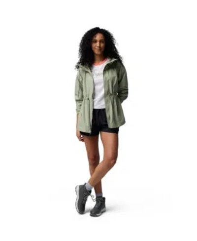 Columbia Womens Lillian Ridge Ii Jacket Rolling Bend Graphic Ringer Tee Bluevista Hill Shorts In Safari