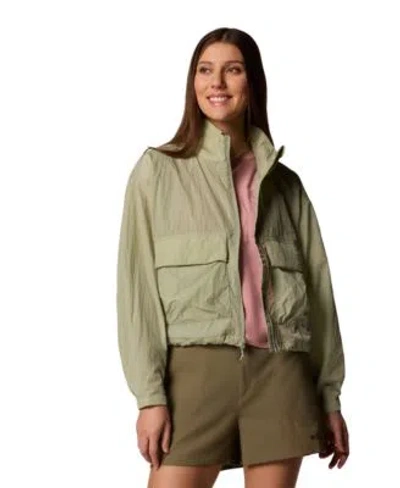 Columbia Womens Paracutie Cropped Cargo Windbreaker Jacket Xs 3x In Black