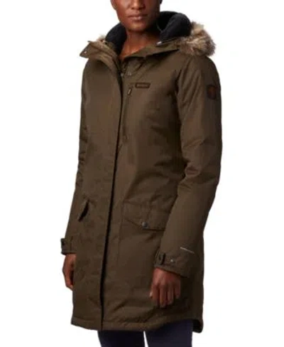 Columbia Womens Suttle Mountain Long Insulated Jacket Xs 3x In Brown