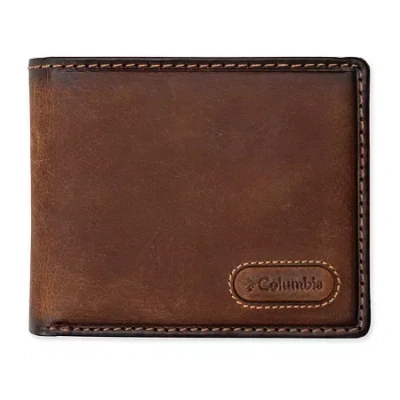 Columbia X-cap Biflow W/ Logo Mens Personalized Wallet In Brown