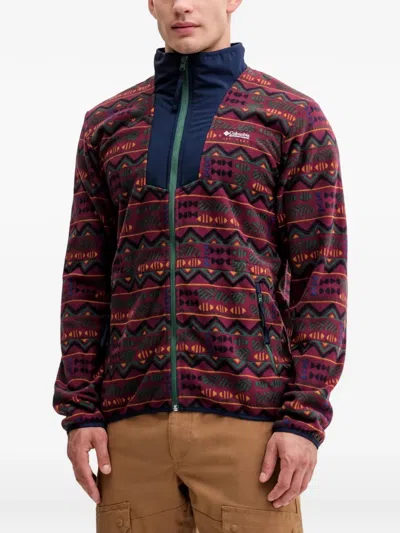 Columbia Zip Patterned Sweater In Multi