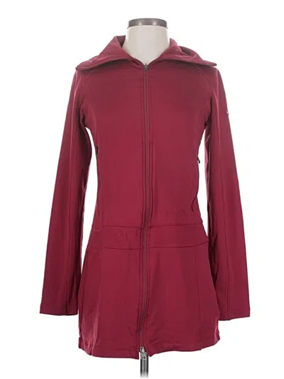 Pre-owned Columbia Zip Up Hoodie In Burgundy