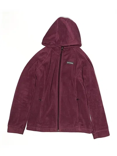 Pre-owned Columbia Kids' Zip Up Hoodie In Burgundy