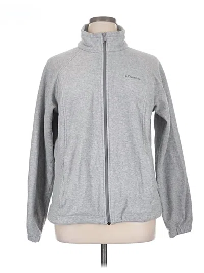 Pre-owned Columbia Zip Up Hoodie In Gray