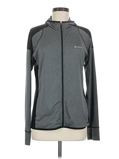 Pre-owned Columbia Zip Up Hoodie In Gray