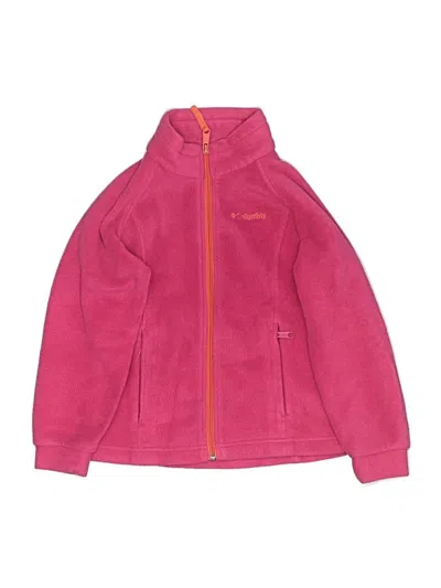 Pre-owned Columbia Kids' Zip Up Hoodie In Pink