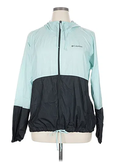 Pre-owned Columbia Zip Up Hoodie In Teal