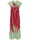 Colville Abstract-pattern Crepe Dress In Green
