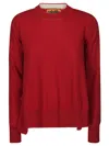 Colville Asymmetric Crew Neck Sweater In Red