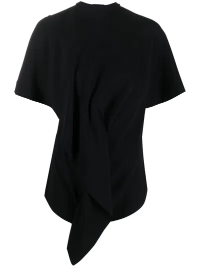 Colville Asymmetric Draped Top In Black  