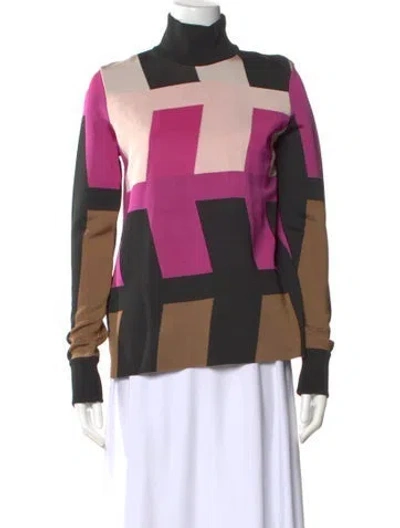 Pre-owned Colville Colorblock Pattern Turtleneck Sweatshirt W/ Tags In Multicolor