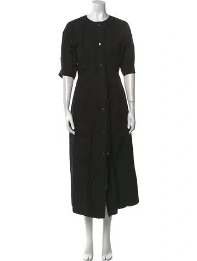 Pre-owned Colville Crew Neck Long Dress In Black