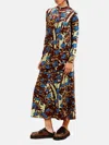 Colville Floral-pattern Velvet Maxi Dress In Grün