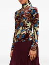 Colville Embossed-velvet Floral Top In Multi