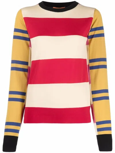Colville Fine-knit Striped Top In Neutrals