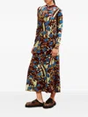 Colville Floral-pattern Velvet Maxi Dress In Multi