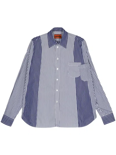 Colville Frankenstein Striped Cotton Shirt In Blue