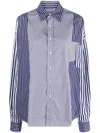 Colville Frankenstein Striped Patchwork Shirt In Blue